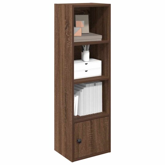 Bokhylle brun eik 31x24x102 cm konstruert tre
