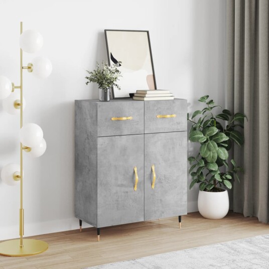 vidaXL Skjenk betonggrå 69,5x34x90 cm konstruert tre vidaXL Skjenk betonggrå 69,5x34x90 cm konstruert tre