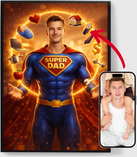 Personalisert Plakat Multitasking Super Mor/Far AI Plakat