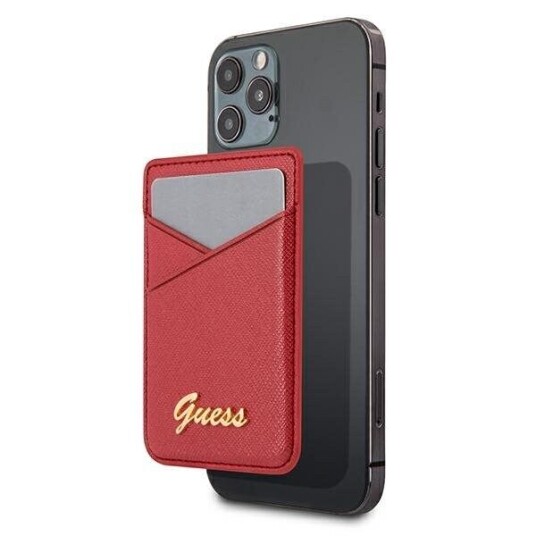 Guess MagSafe Lommebok med Kortholder Saffiano Rød
