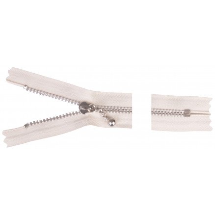 YKK Glidelås Aluminium 25cm 4mm Natur