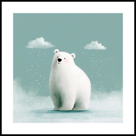 Happy polar bear Plakat Plakat / 30x30cm