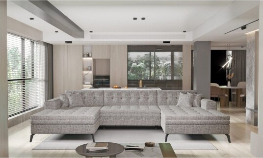 Hjørnesofa Eltap Vertizo 350x170x93 cm Marte 130 Grå Symmetrisk