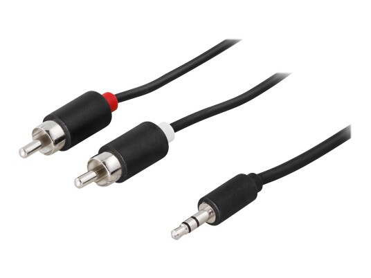Deltaco 3,5mm til RCA Lydkabel 0,5m Svart