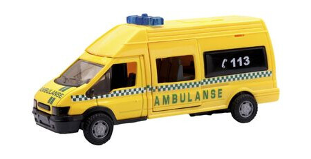 Ambulanse Norsk Sykebil med Lyd og Lys 20 cm lekebil fra Teama