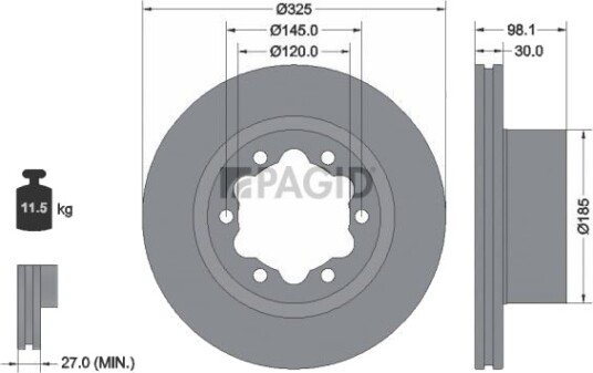 PAGID 56058NC Bremseskive PAGID 56058NC Bremseskive