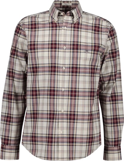 Gant Reg Poplin Check Shirt   DEEP GRAPE WINE   S