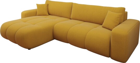 Flo Sovesofa med Sjeselong 3 seter i Plysj Gul