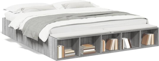 Sengeramme grå sonoma 180x200 cm konstruert tre 8721102622038