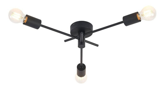 Lindby Cerros taklampe, 3 lyskilder, svart Lindby Cerros taklampe, 3 lyskilder, svart