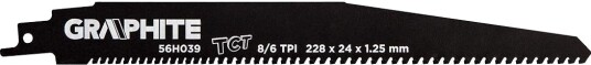 Topex 56H039 Bajonettsagblad - HM, 228x24x1.25mm, 8/6 TPI Topex 56H039 Bajonettsagblad - HM, 228x24x1.25mm, 8/6 TPI