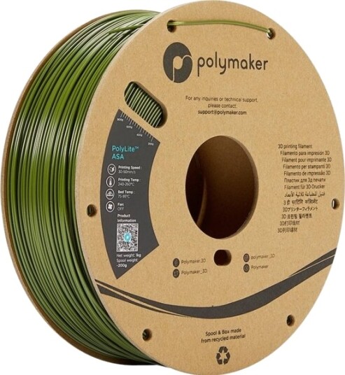 Polymaker PolyLite ASA Filament 1.75 mm 1000 g Army Green PF01009