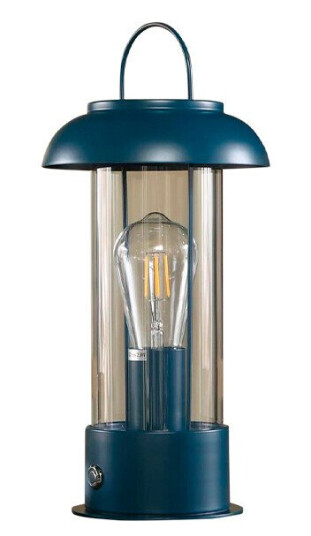 Lindby oppladbar bordlampe Yvette blå IP44 berøringsdimmer