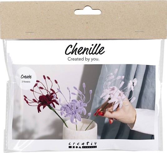 Diverse Mini DIY Kit Chenille flowers Spider lily soft pink lys lilla mørk rød 1 pk Diverse Mini DIY Kit Chenille flowers Spider lily soft pink lys lilla mørk rød 1 pk