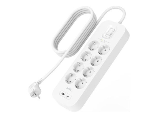 Belkin Connect - overspenningsavleder - med USB-C- og USB-A-porter Belkin Connect - overspenningsavleder - med USB-C- og USB-A-porter