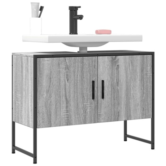Servantskap grå sonoma 80x33x60 cm konstruert tre Servantskap grå sonoma 80x33x60 cm konstruert tre