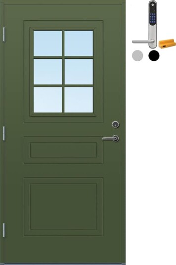 Ytterdør Bygg1 Stryn Cotswold med Yale Doorman Classic Home