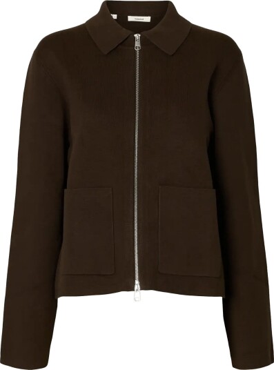 Selected Slwmika Ls Knit Cardigan Brown L