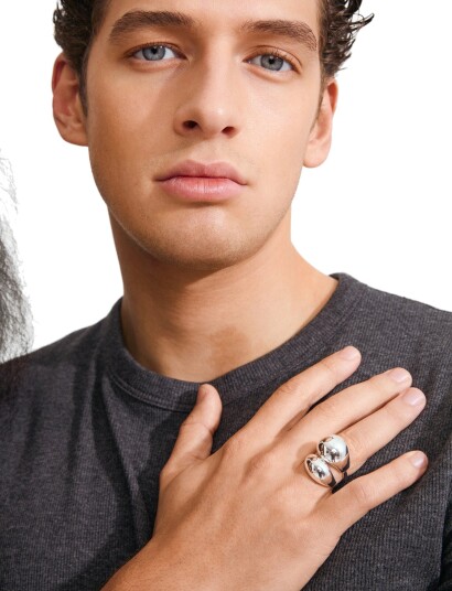 Pilgrim Evon Rings 2 In 1 Set Silver Plated   Silver   ONE SIZE