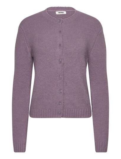 Monki Brushed Knit Buttoned Cardigan - Purple - XXS Monki Brushed Knit Buttoned Cardigan - Purple - XXS