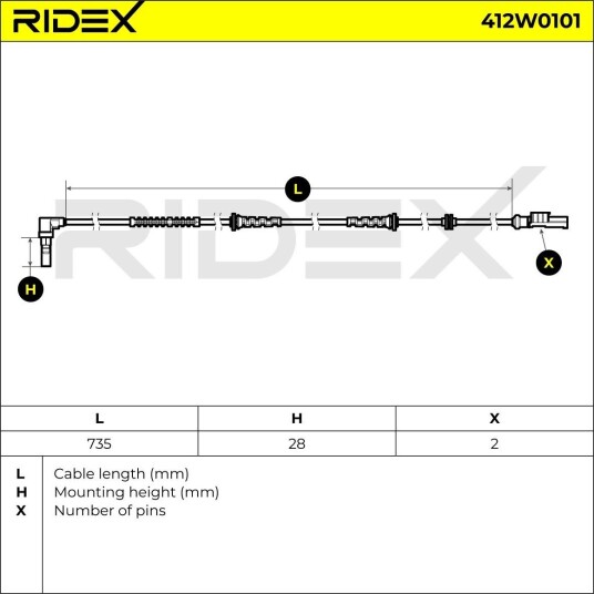 RIDEX 412W0101 Sensor ABS