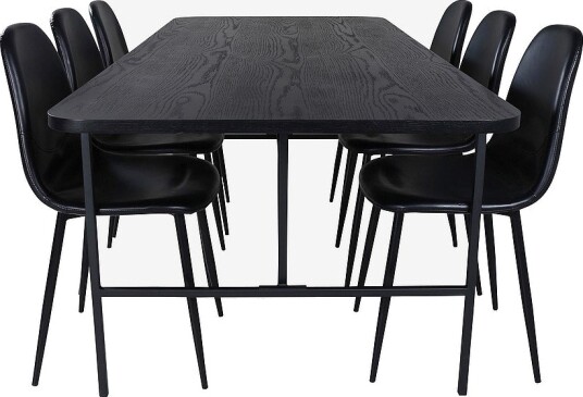 Venture Home Spisegruppe Uno med 6 Polar spisestoler Svart Venture Home Spisegruppe Uno med 6 Polar spisestoler Svart