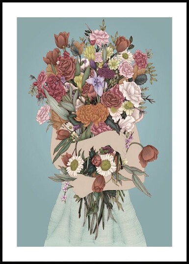 Gathering a Garden Teal Large Poster Plakat / 40x50cm Gathering a Garden Teal Large Poster Plakat / 40x50cm
