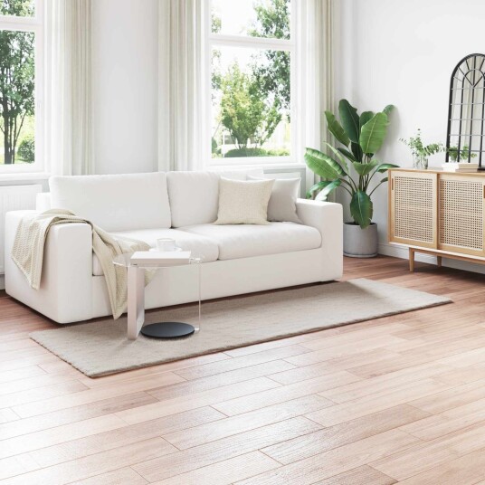 Kunstpels Kanin Teppe Olite Beige 80 x 250 cm Polyester
