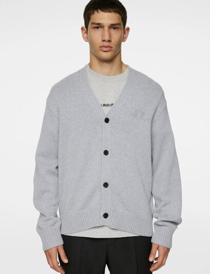J. Lindeberg Eddy Wool Blend Cardigan - Grey - M J. Lindeberg Eddy Wool Blend Cardigan - Grey - M