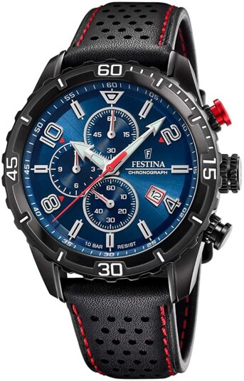 Festina Herreklokke F20519 2 Blå/Lær Ø45 mm
