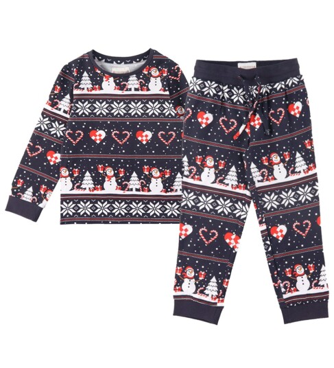 Happy Seasons Christmas Heart Pajamas Navy Kids Navy 158-164