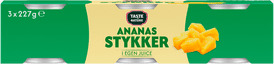 Taste of Nature Ananastykker 3 pack   227 g.