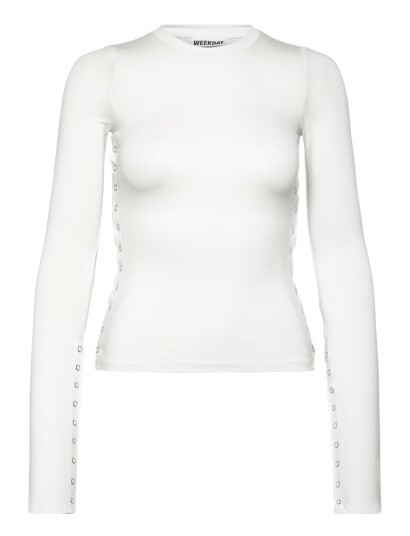 Weekday Press Studs Long Sleeve White XL