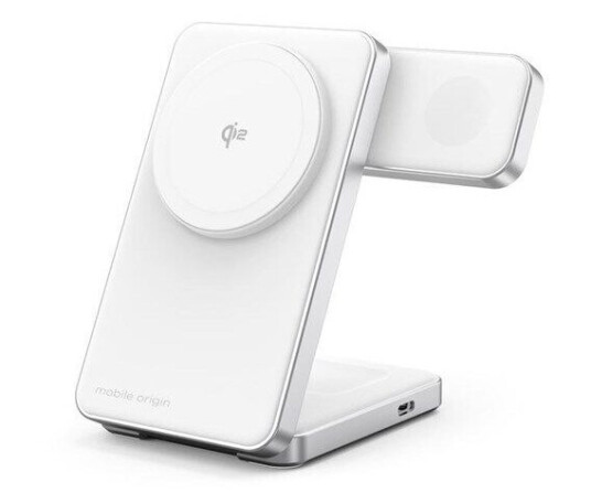 Mobile Origin Qi2 CompactStand 3in1 white/silver Mobile Origin Qi2 CompactStand 3in1 white/silver