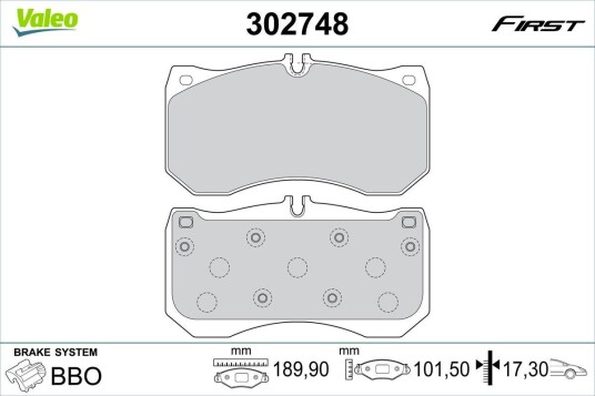 Bremseklosser VALEO 302748