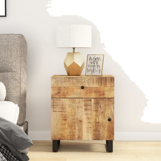 Nattbord 50x33x60 cm heltre mango og konstruert tre 8720845578756