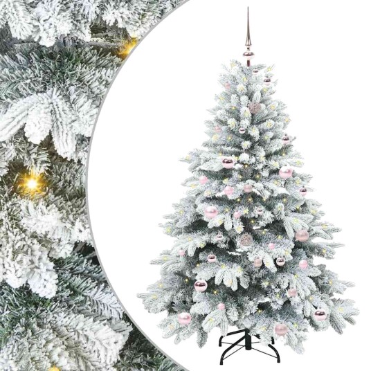  Kunstig juletre med 150 LED med stativ grønn 150 cm PE og PVC