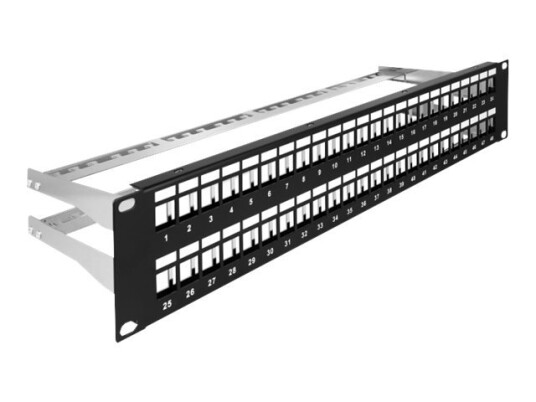 Delock - Patchpanel (Blank) - Sort - 2U - 19" - 48 Porte
