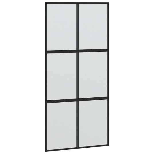 vidaXL Skyvedør med monteringssett svart 102,5x205 cm herdet glass