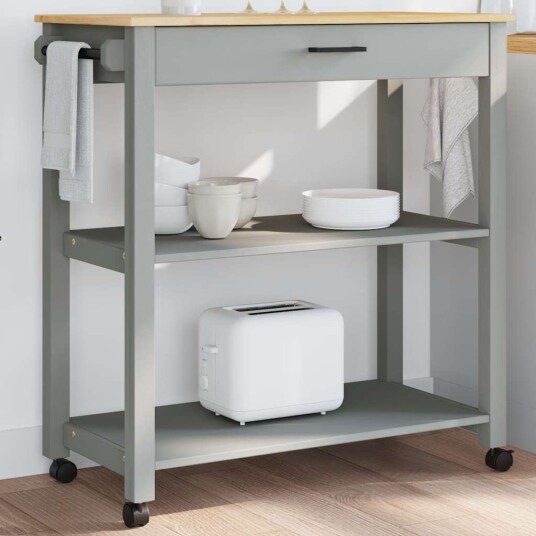 Kjøkkenvogn MONZA 84x40x90 cm heltre furu 376104 Kjøkkenvogn MONZA 84x40x90 cm heltre furu 376104
