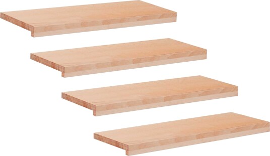 vidaXL Trappetrinn 4 stk. 70 x 25 x 2 cm Naturlig Massiv bøketre