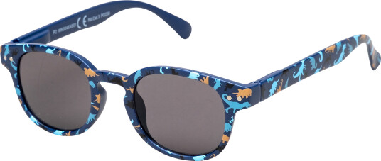 Waye Kids solbrille 045 blå dinosaur/grå smoke 1 stk Waye Kids solbrille 045 blå dinosaur/grå smoke 1 stk
