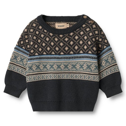 Wheat Navy Jaquard Pullover Julius 6 mdr/68