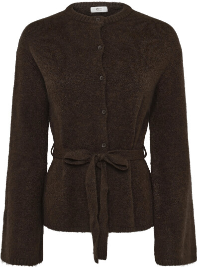Gina Tricot Knitted Tie Cardigan Brown XS