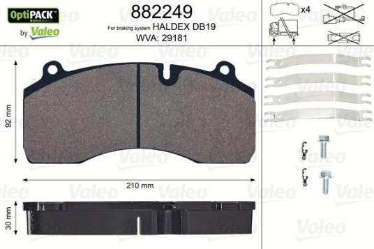 Bremseklosser VALEO 882249