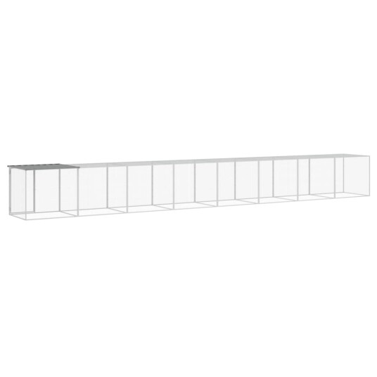 Vidaxl Kyllingbur Med Tak Lysegrå 803X98X90 cm Galvanisert Stål Vidaxl Kyllingbur Med Tak Lysegrå 803X98X90 cm Galvanisert Stål