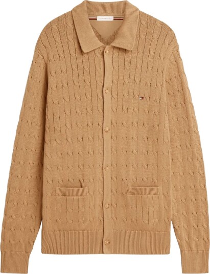 Tommy Hilfiger Classic Cotton Cable Button Thru Beige XXL