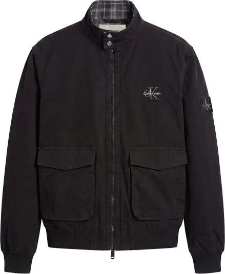 Calvin Klein Jeans Ls Cotton Flannel Lined Harringt Black S