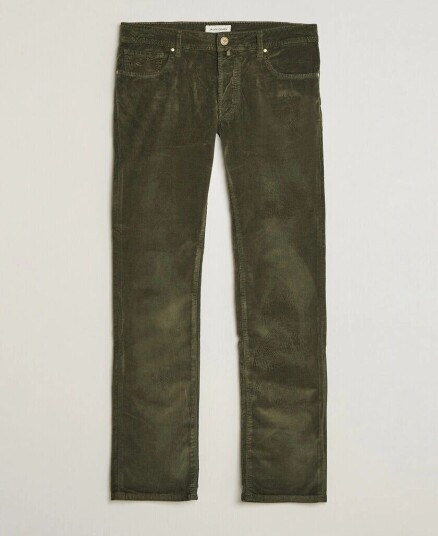 Jacob Cohën Bard 5 Pocket Medium Corduroy Trousers Green
