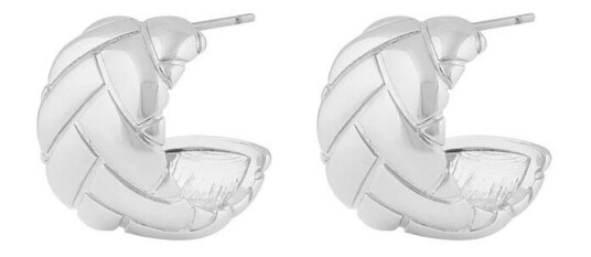 Snö Of Sweden Addison Wide Oval Earring Plain Silver